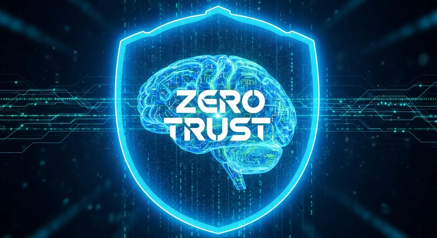 Escudo de segurança Zero Trust protegendo a mente