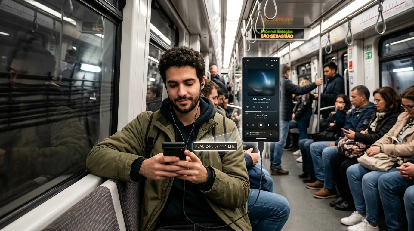 Qualidade de áudio FLAC lossless no celular para ouvir offline