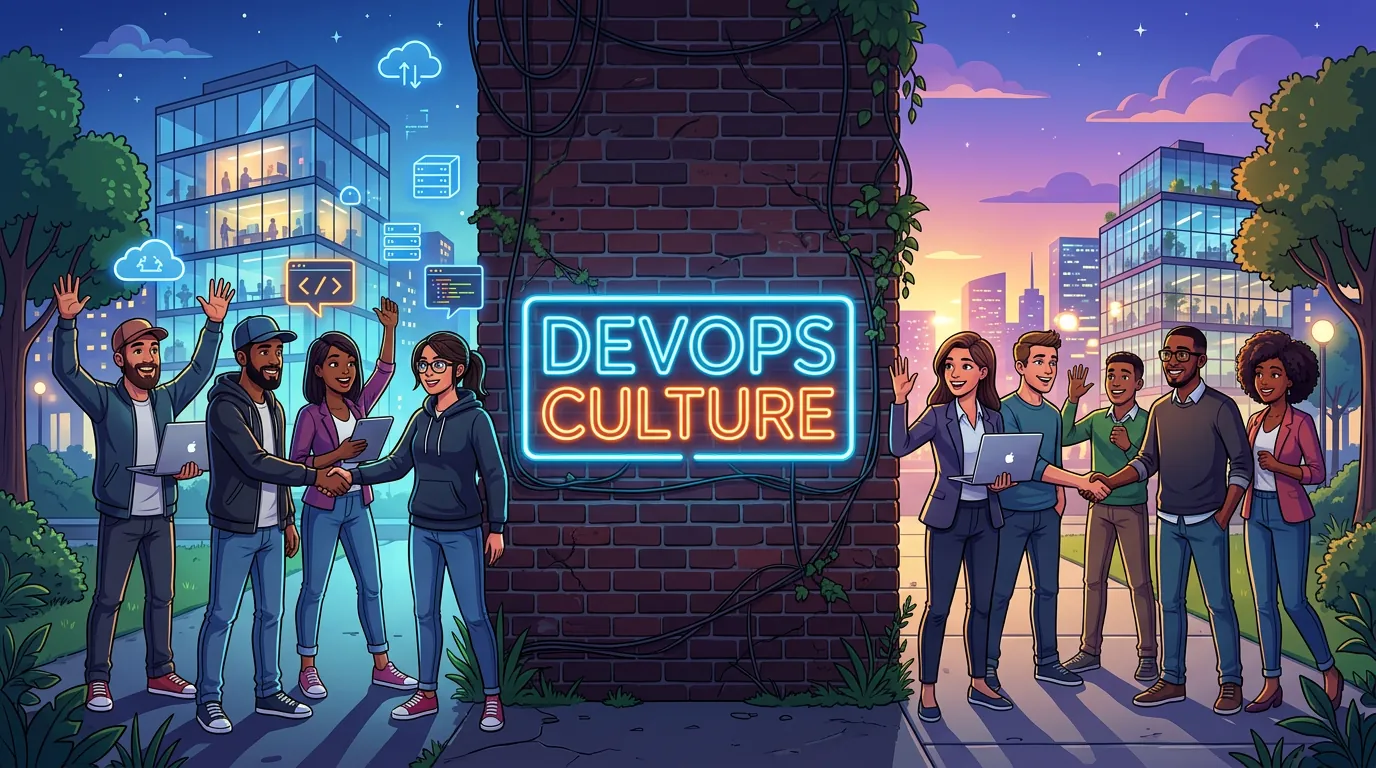 Ilustração do conceito de quebra de silos em DevOps