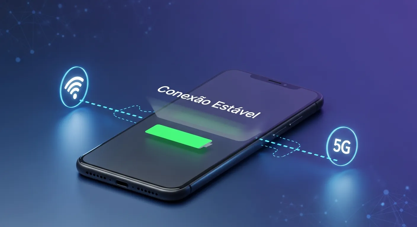 Smartphone mudando de rede Wi-Fi para 5G com QUIC