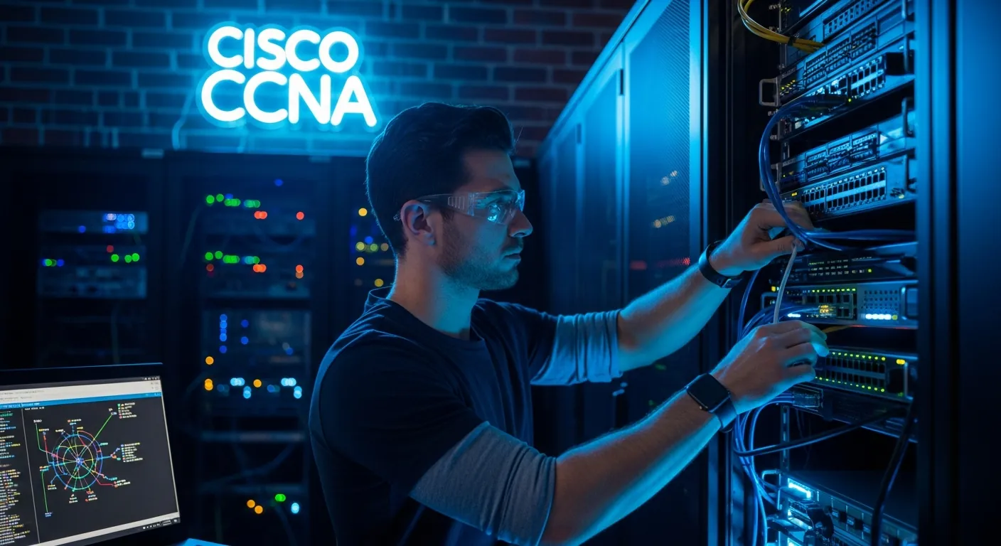 Profissional de redes configurando servidor