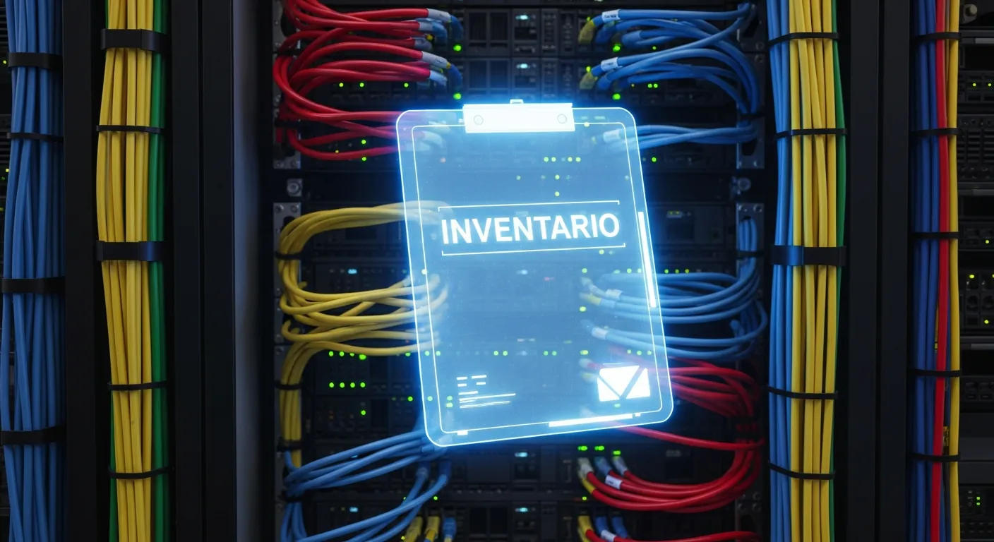 Rack de servidores com inventario digital