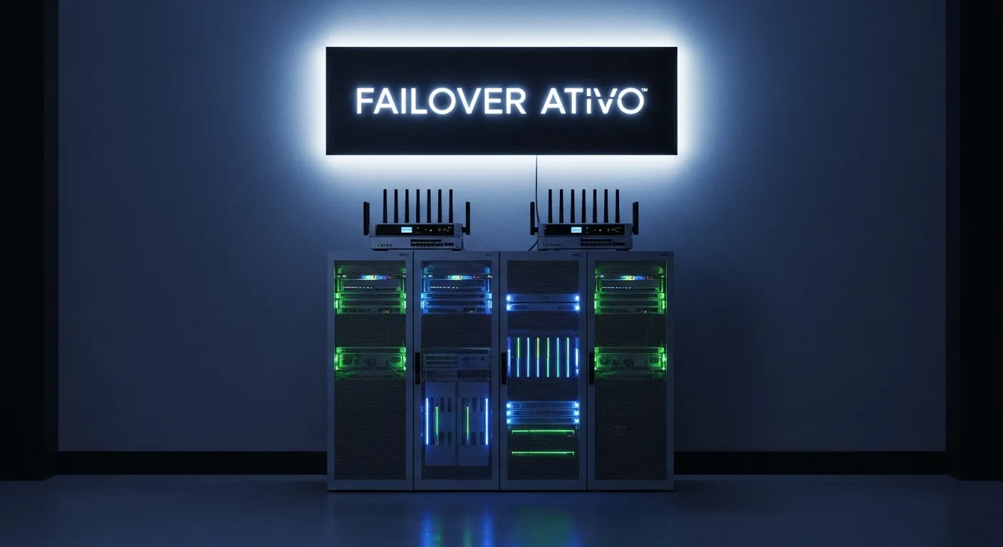 Servidores com roteadores redundantes em rack