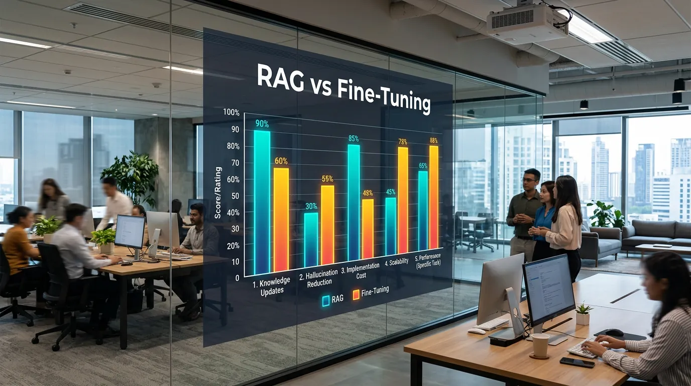 Gráfico comparativo de custos entre RAG e Fine-tuning