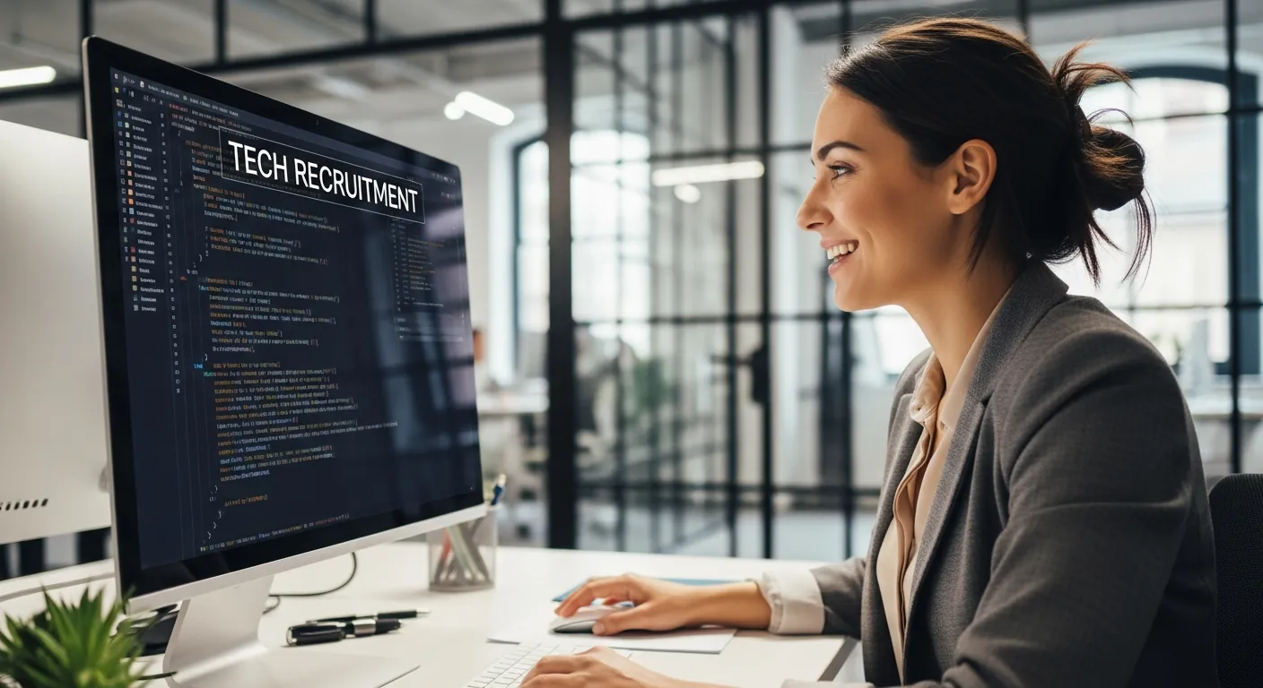 Recrutador de tecnologia analisando perfil de candidato