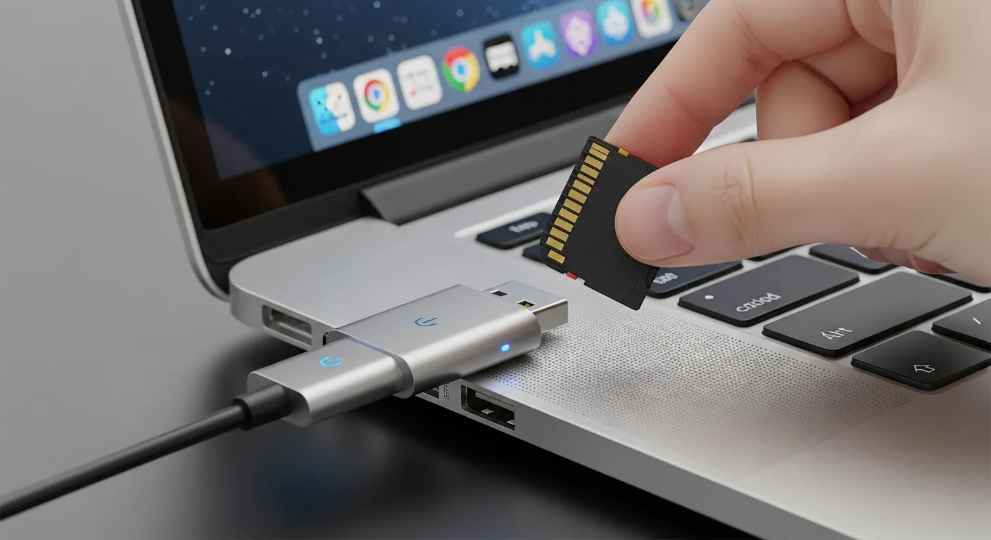 Alt Text: Recuperando fotos de cartão SD corrompido via computador