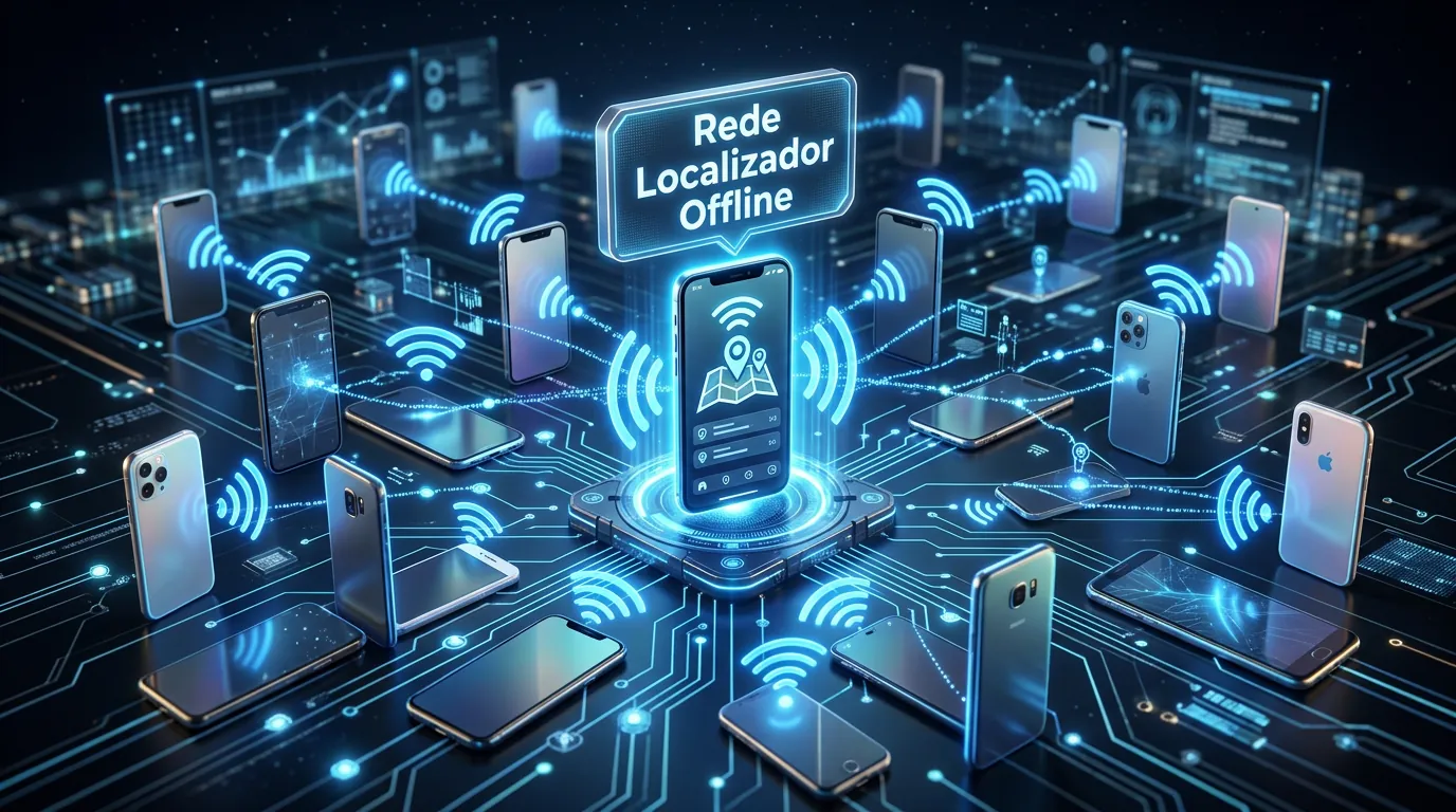 Funcionamento da rede colaborativa offline do Localizador do Google via Bluetooth
