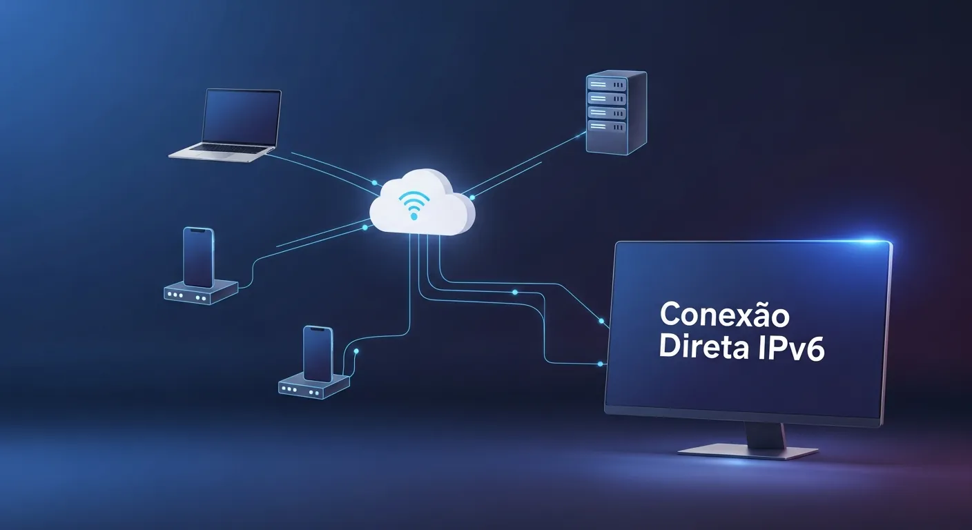 Diagrama de rede IPv6 sem NAT