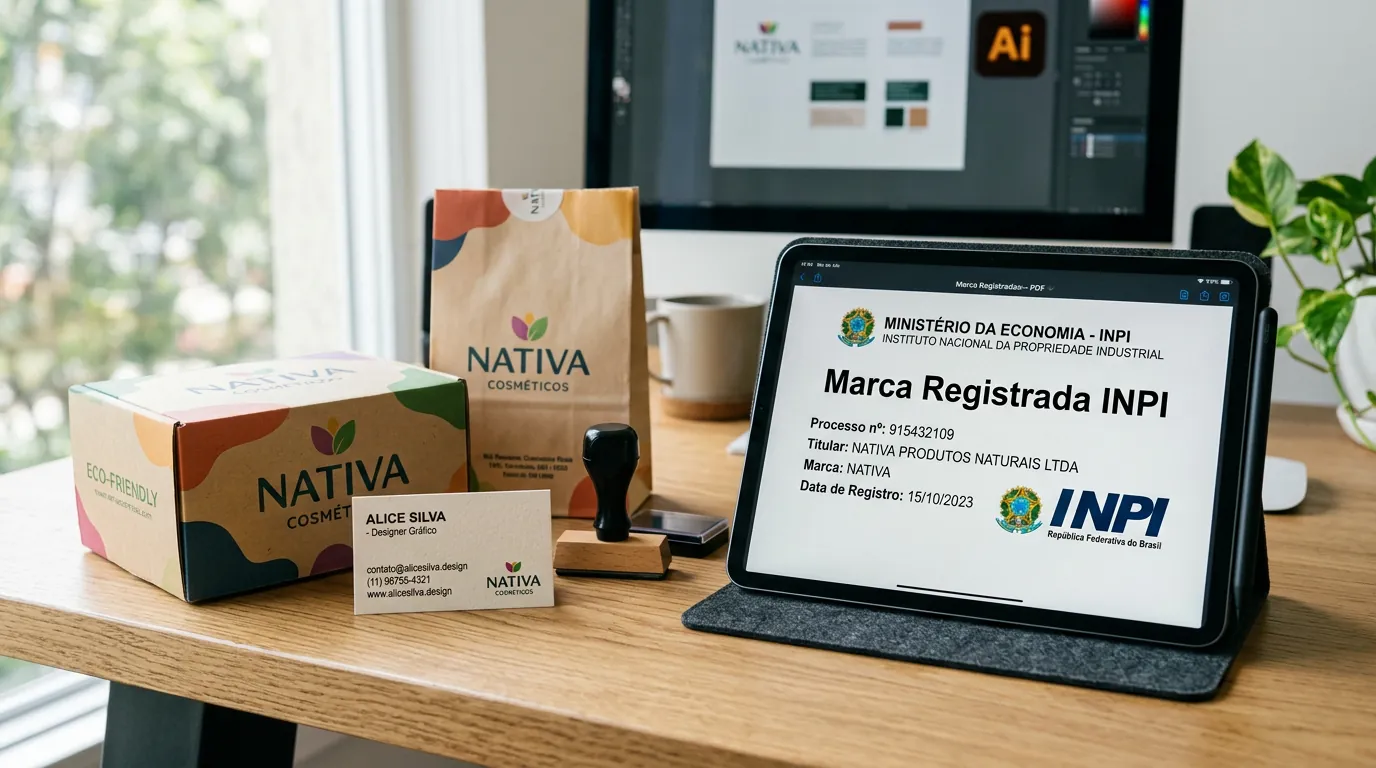 Registro no INPI e aplicação prática de logotipo criado com inteligência artificial
