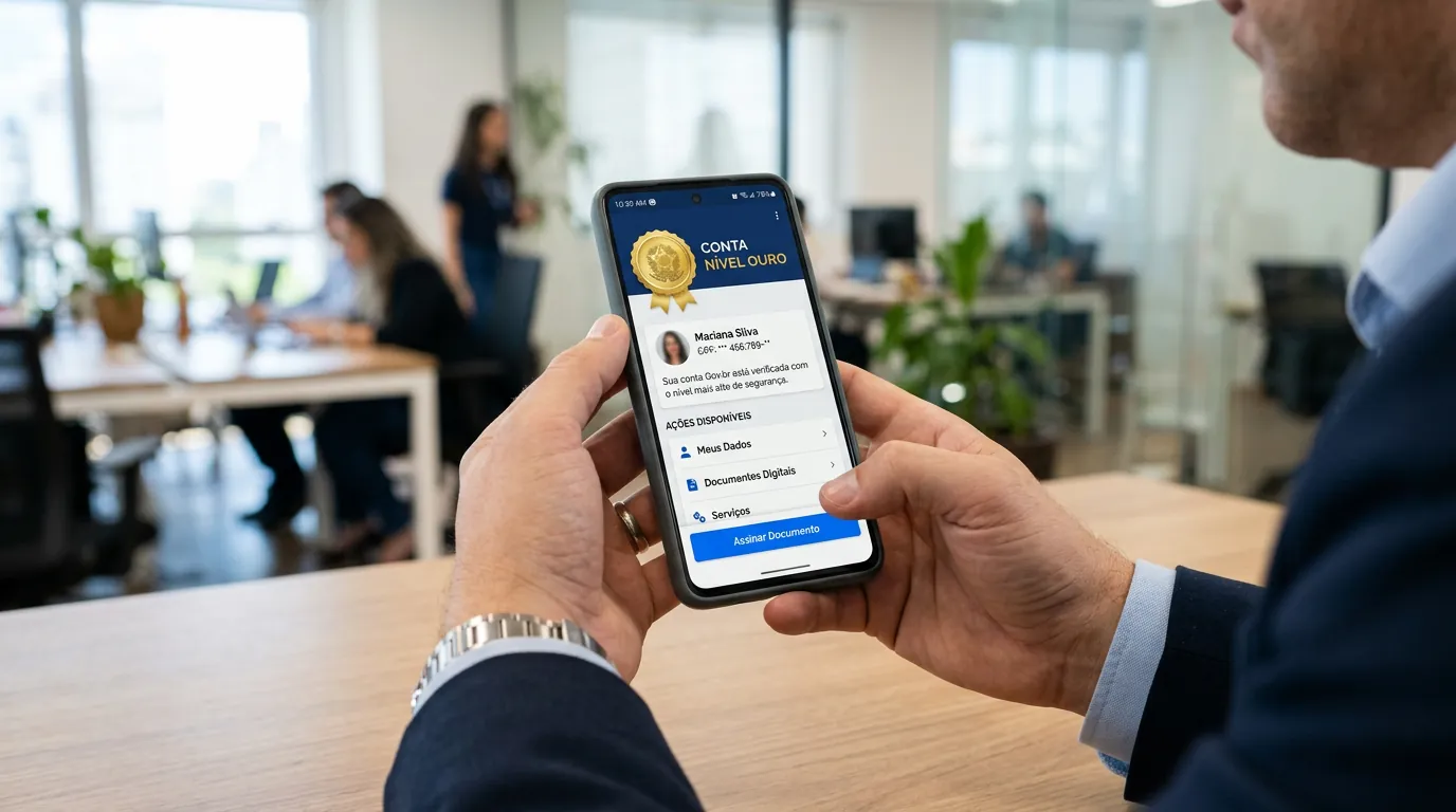Requisitos de conta nível Prata ou Ouro para assinar pelo Gov.br no celular