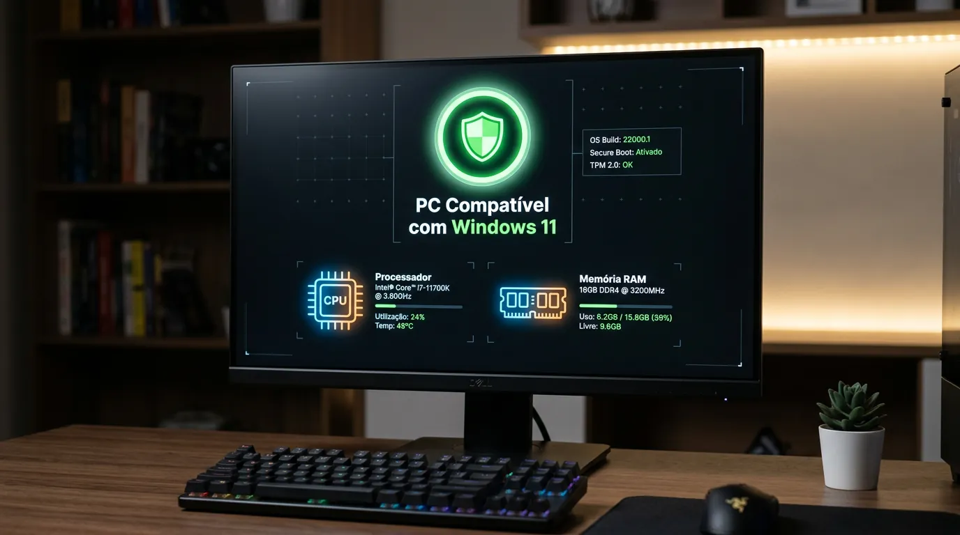 Tabela e painel de requisitos do sistema para instalar o Windows 11