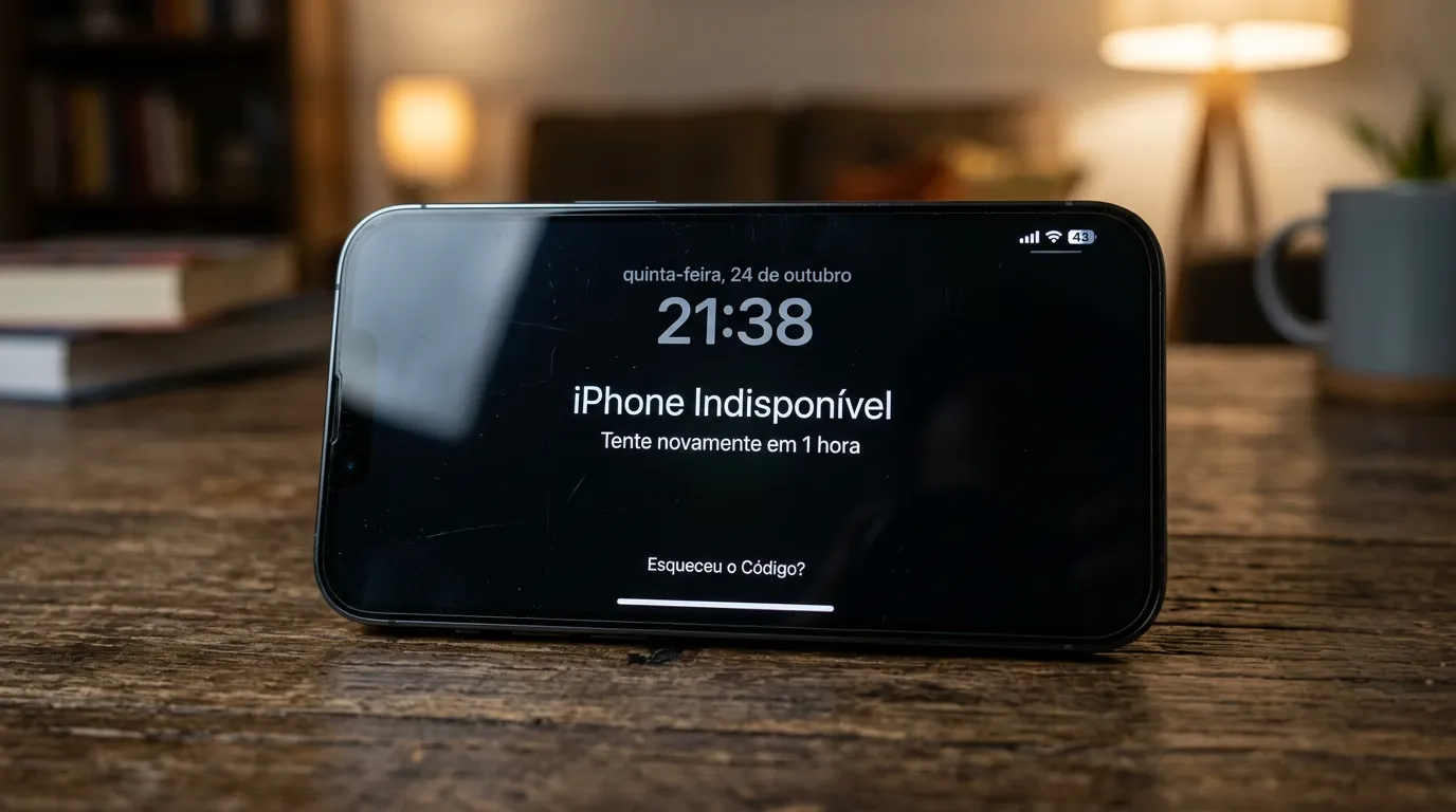Tela iPhone Indisponível com opção Esqueceu o Código