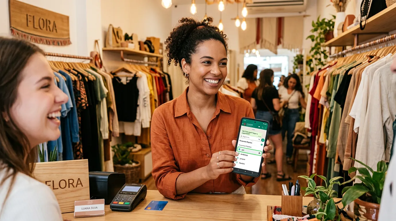 Uso de respostas rápidas com atalho barra no WhatsApp Business para atendimento ágil