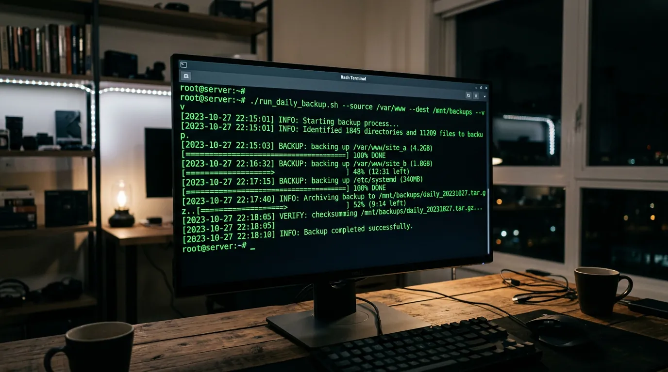Terminal de comando executando script Robocopy