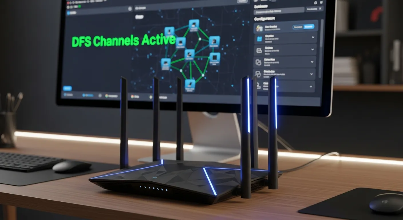 Roteador com painel de configuração DFS