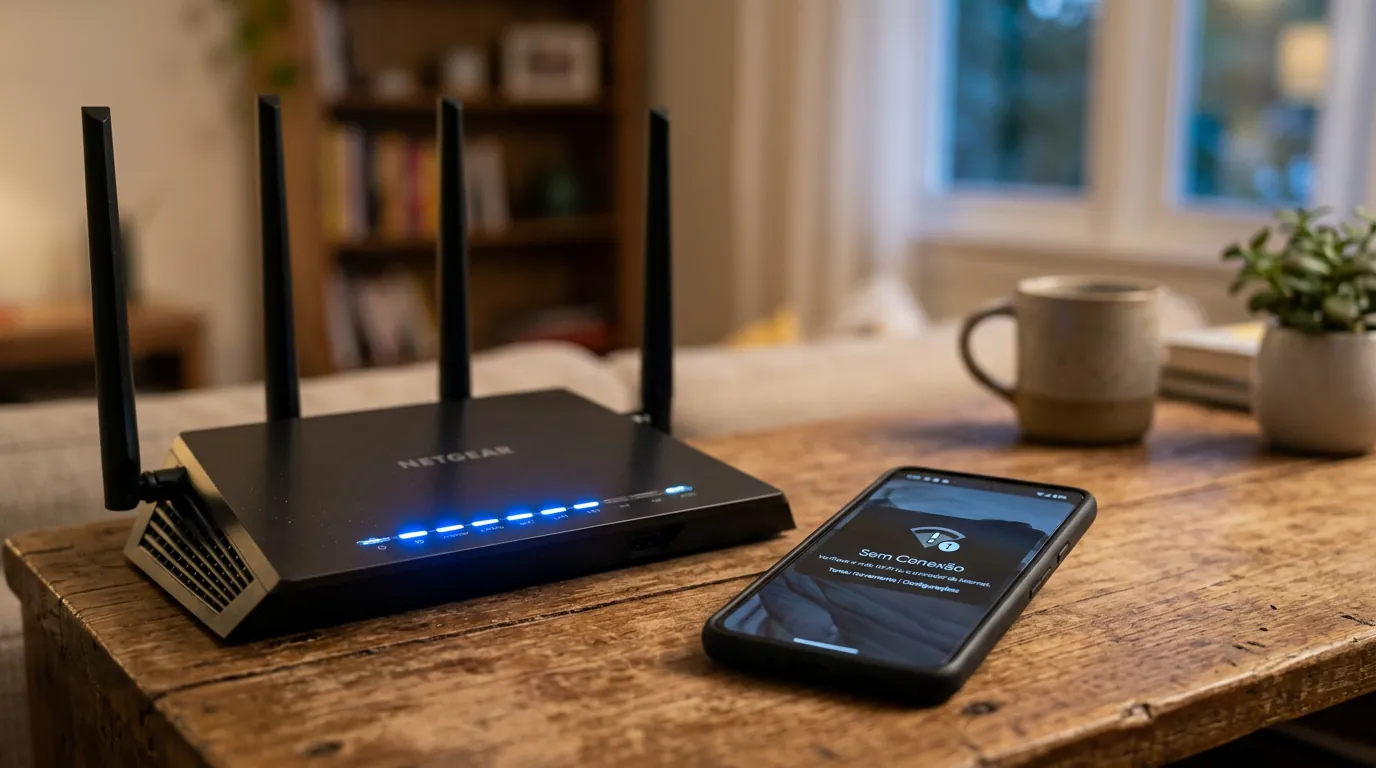 Roteador Wi-Fi com erro de conexão no smartphone