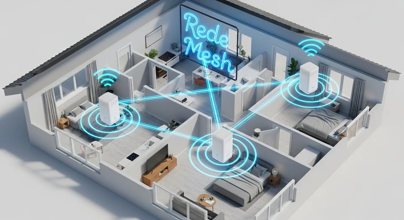 Roteadores mesh distribuídos pela casa