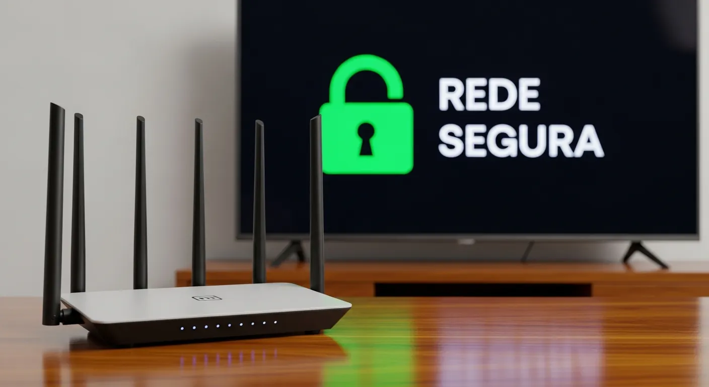 Roteador Wi-Fi protegendo a rede doméstica