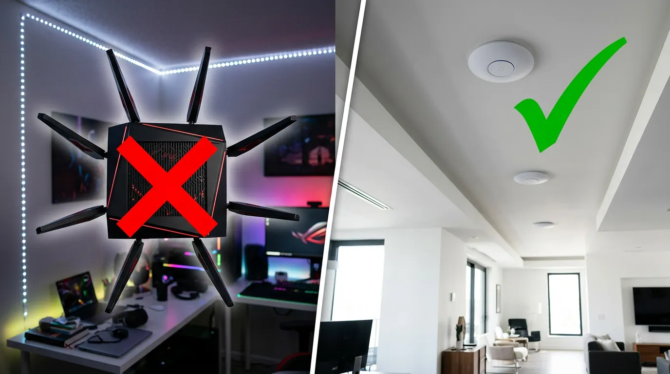Comparativo entre roteador único e múltiplos access points
