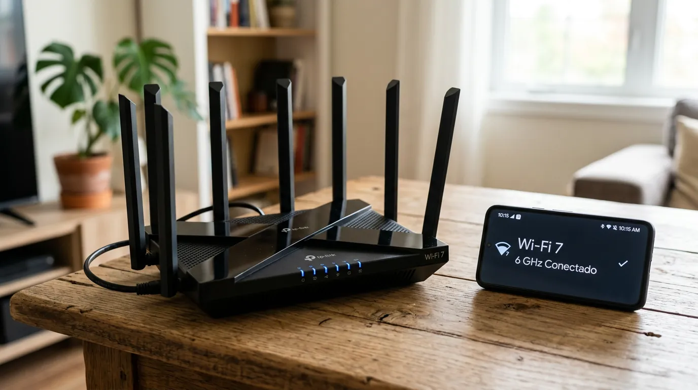 Roteador Wi-Fi 7 operando na rede de 6 GHz