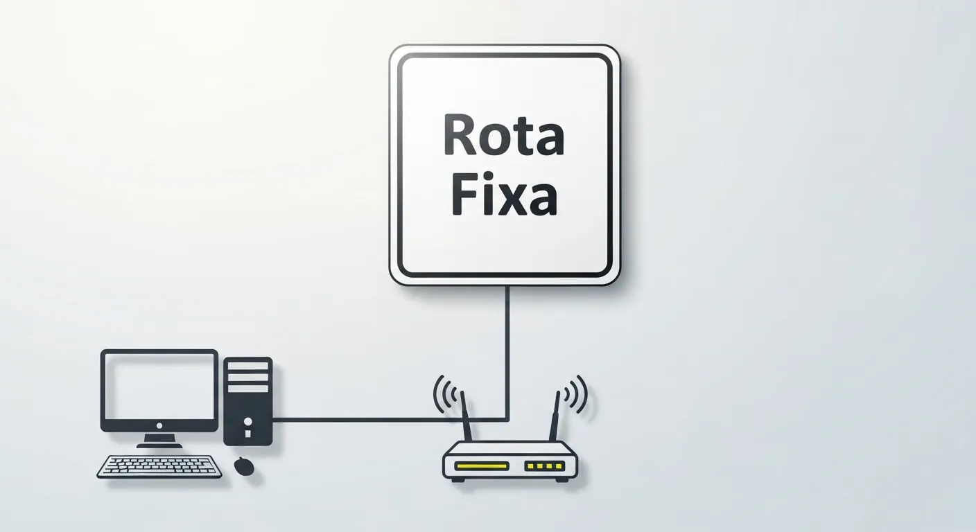 Diagrama ilustrando o roteamento estático em uma rede pequena