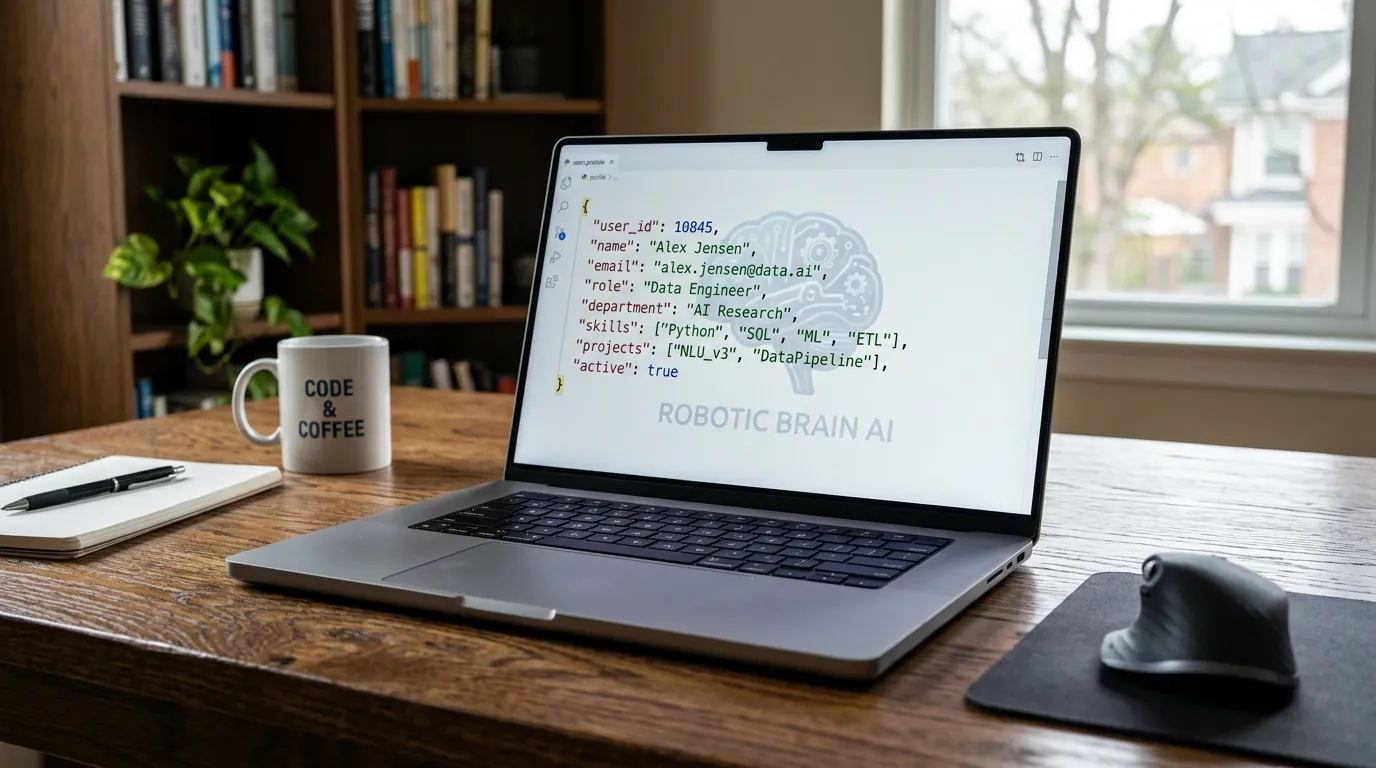Código de Schema Markup em um notebook