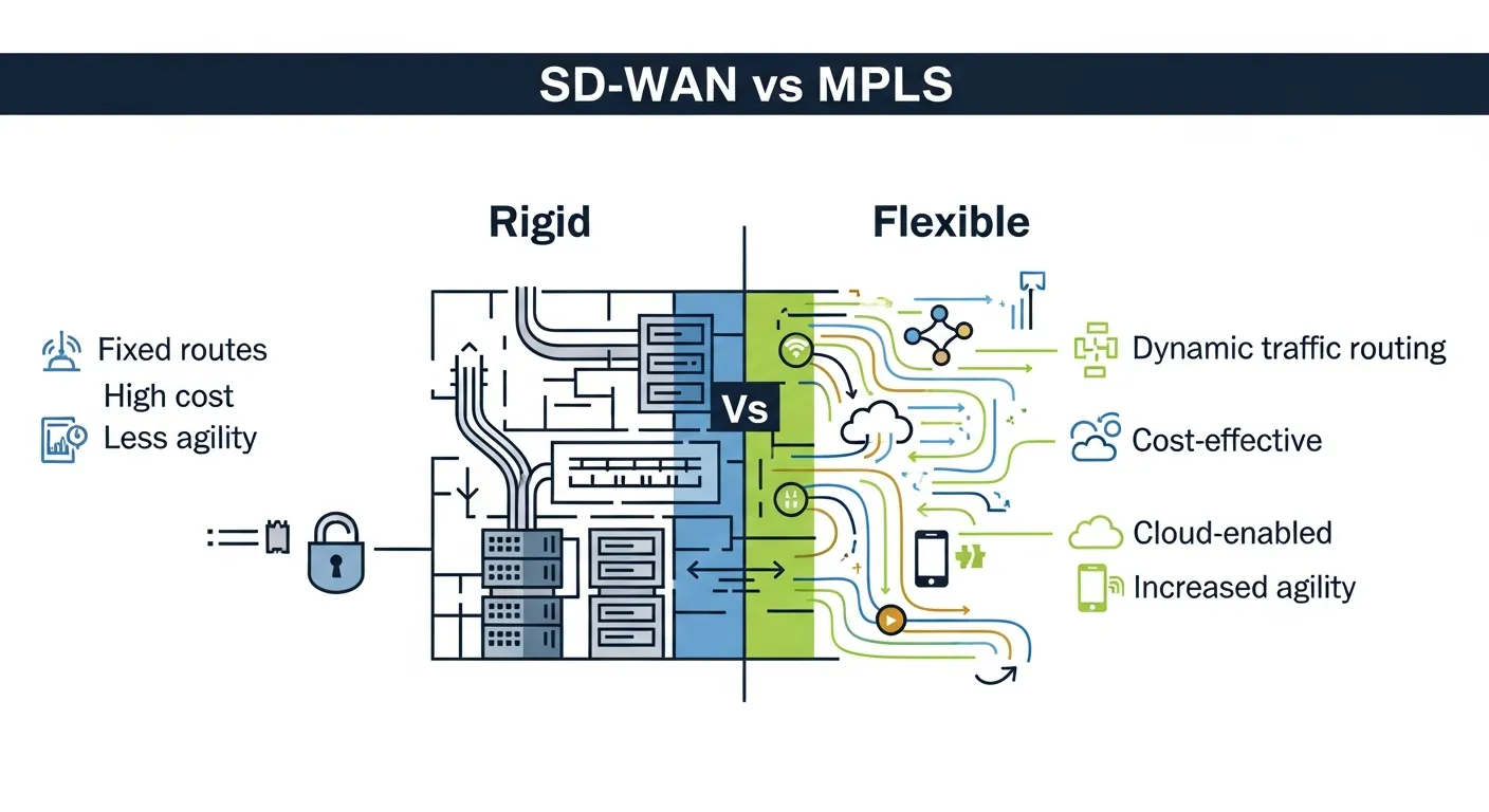 Comparativo entre SD-WAN e MPLS tradicional