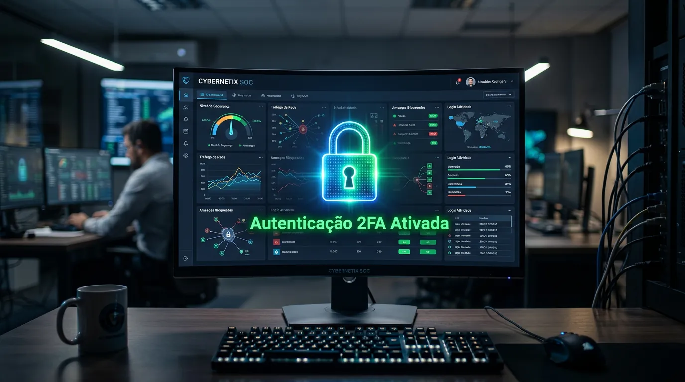 Painel de segurança com 2FA ativado