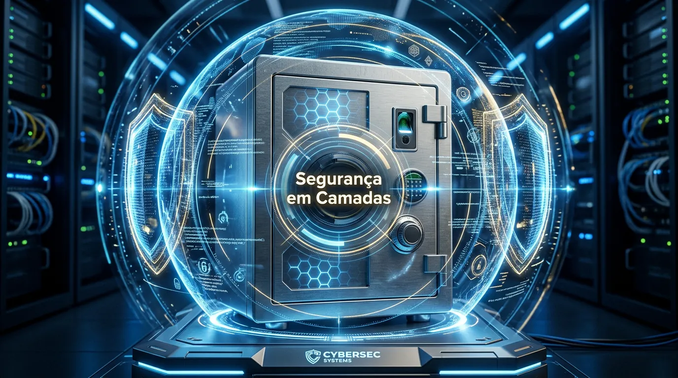 Conceito de segurança cibernética em camadas