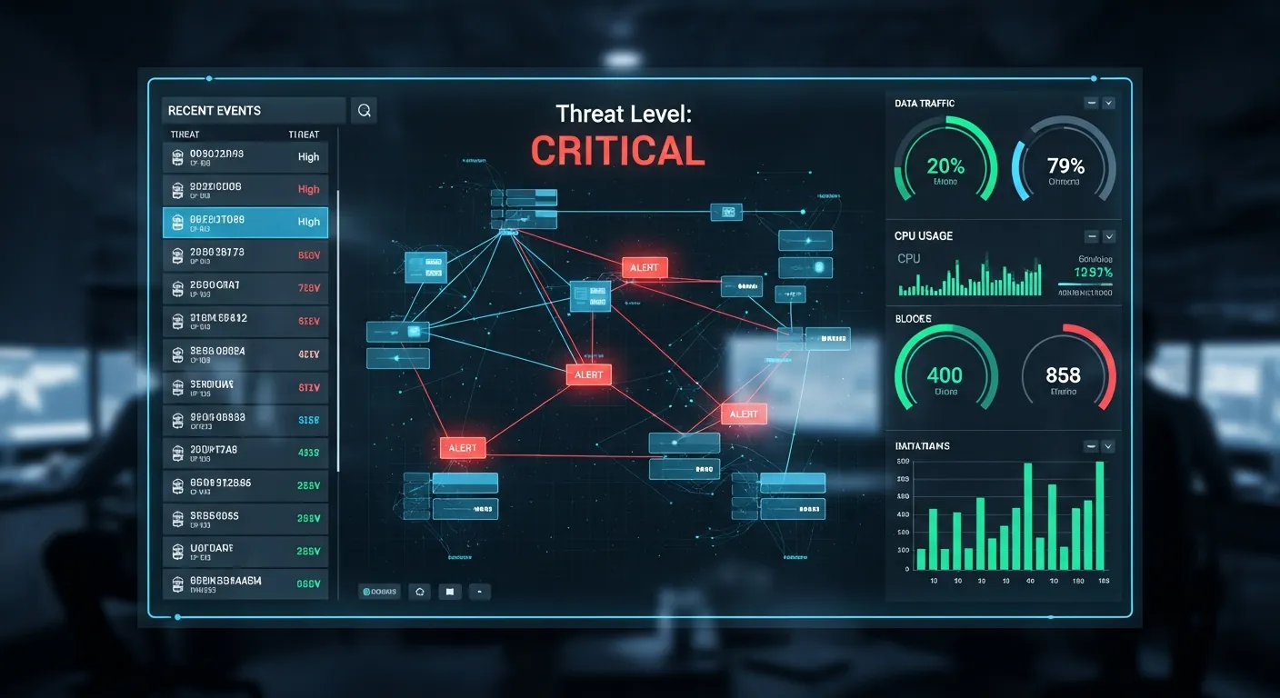 Segurança de e-mail corporativo em painel de TI
