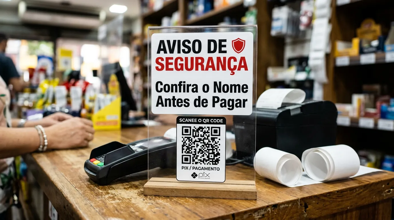 Alerta de segurança contra golpe do adesivo falso quishing em placas de QR Code Pix