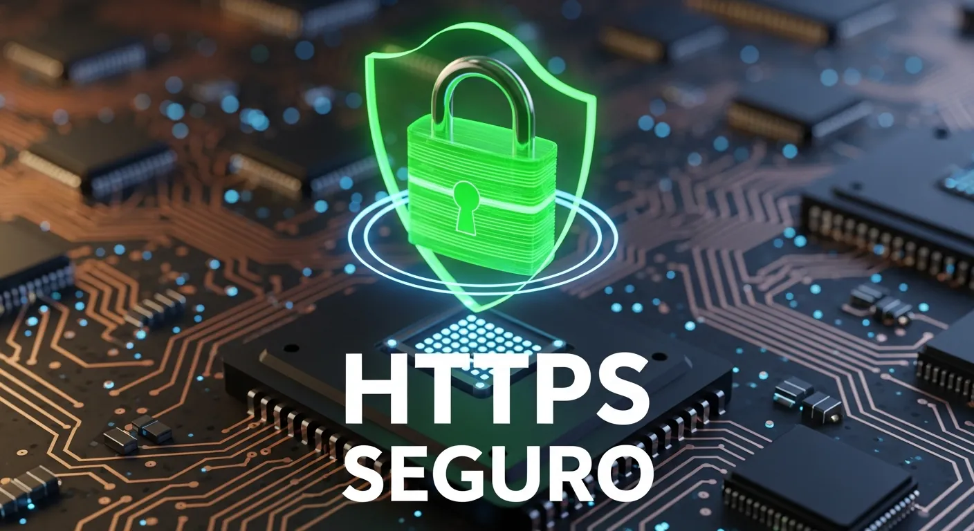 Cadeado digital verde representando a criptografia e segurança do protocolo HTTPS