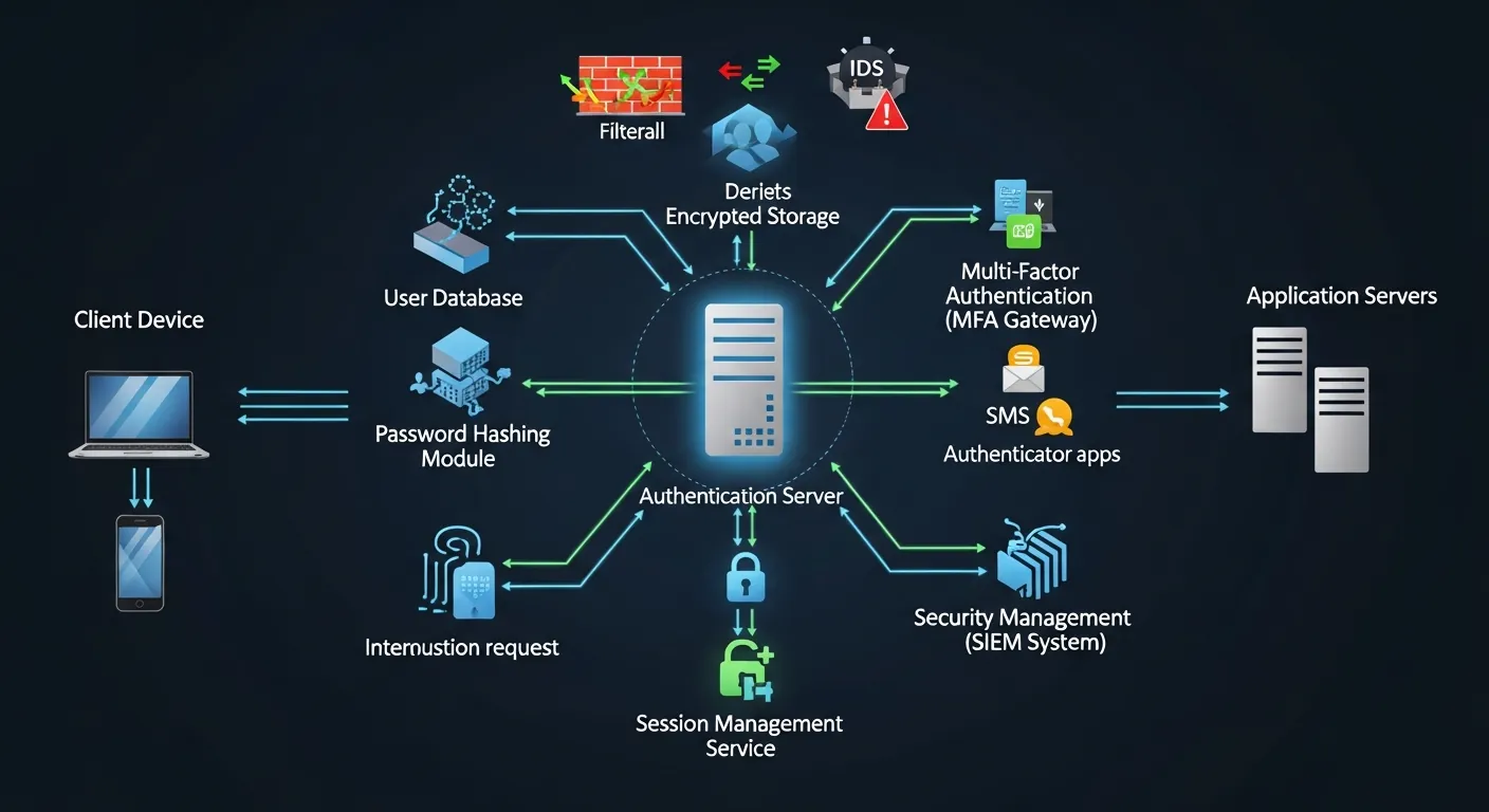 Alt Text: Segurança de dados e autenticação de usuários