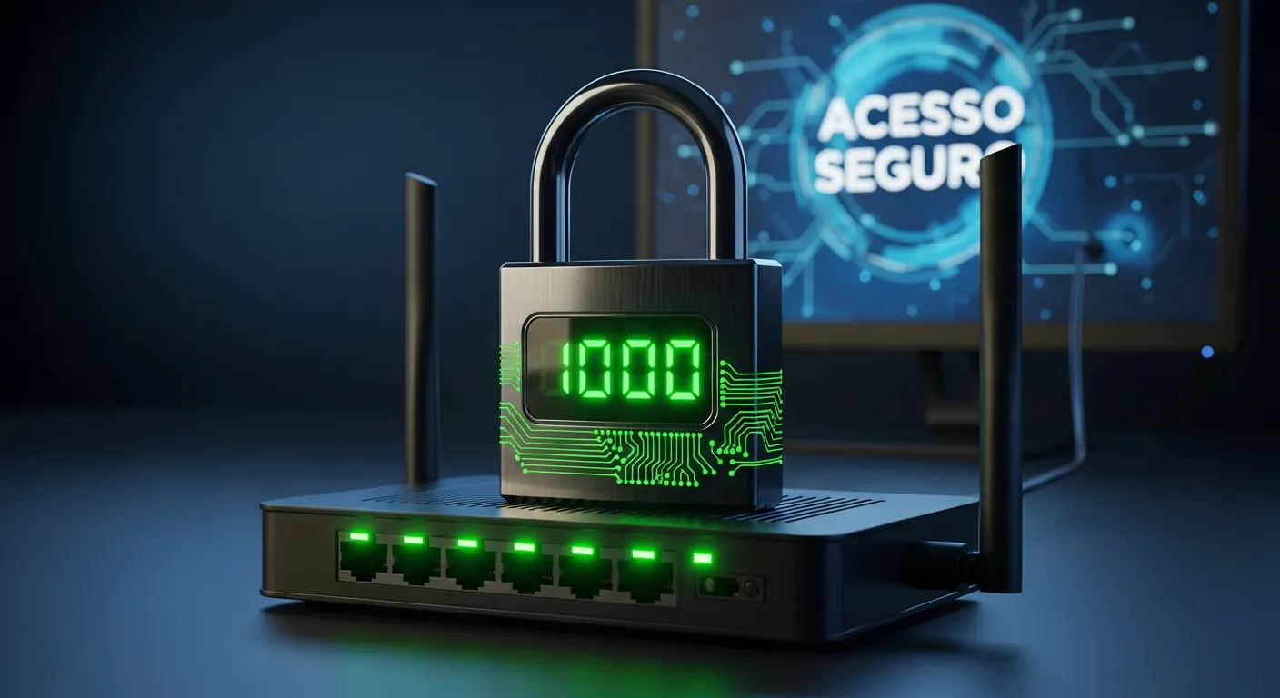 Roteador Wi-Fi protegido por cadeado digital