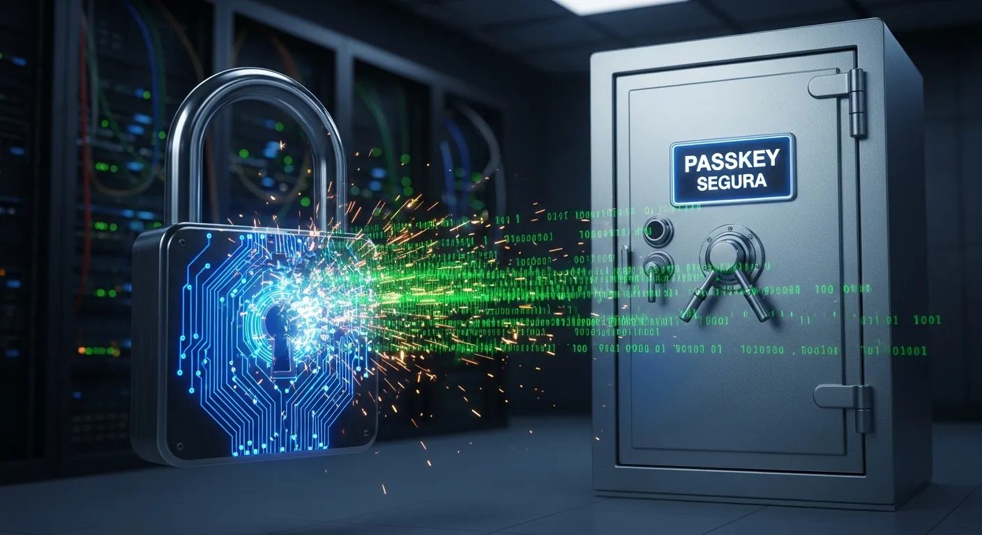 Senhas vs Passkeys comparação visual
