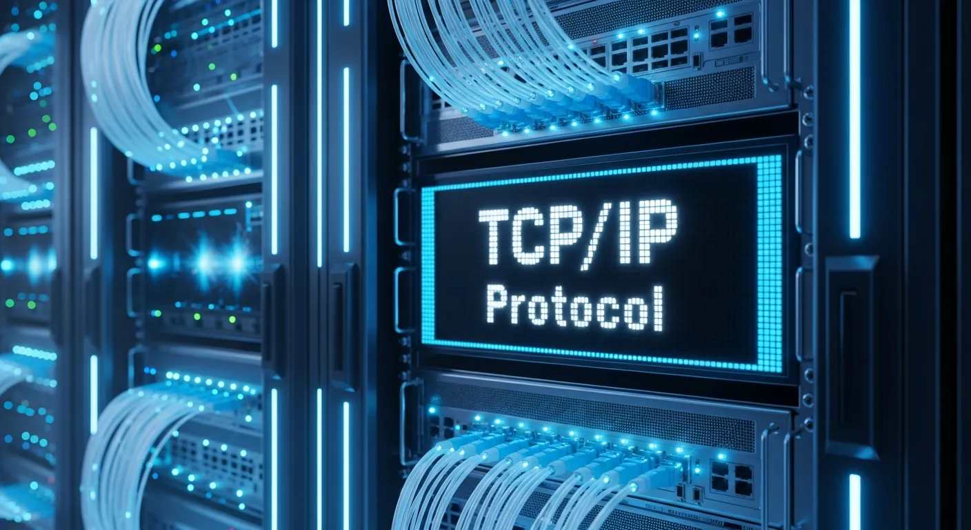 Servidor processando protocolos TCP/IP em data center