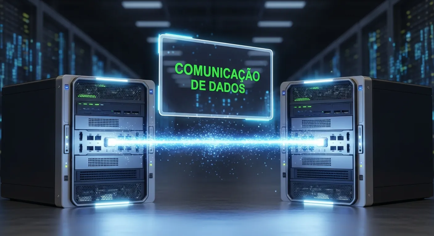 Servidores conectados demonstrando encapsulamento e desencapsulamento