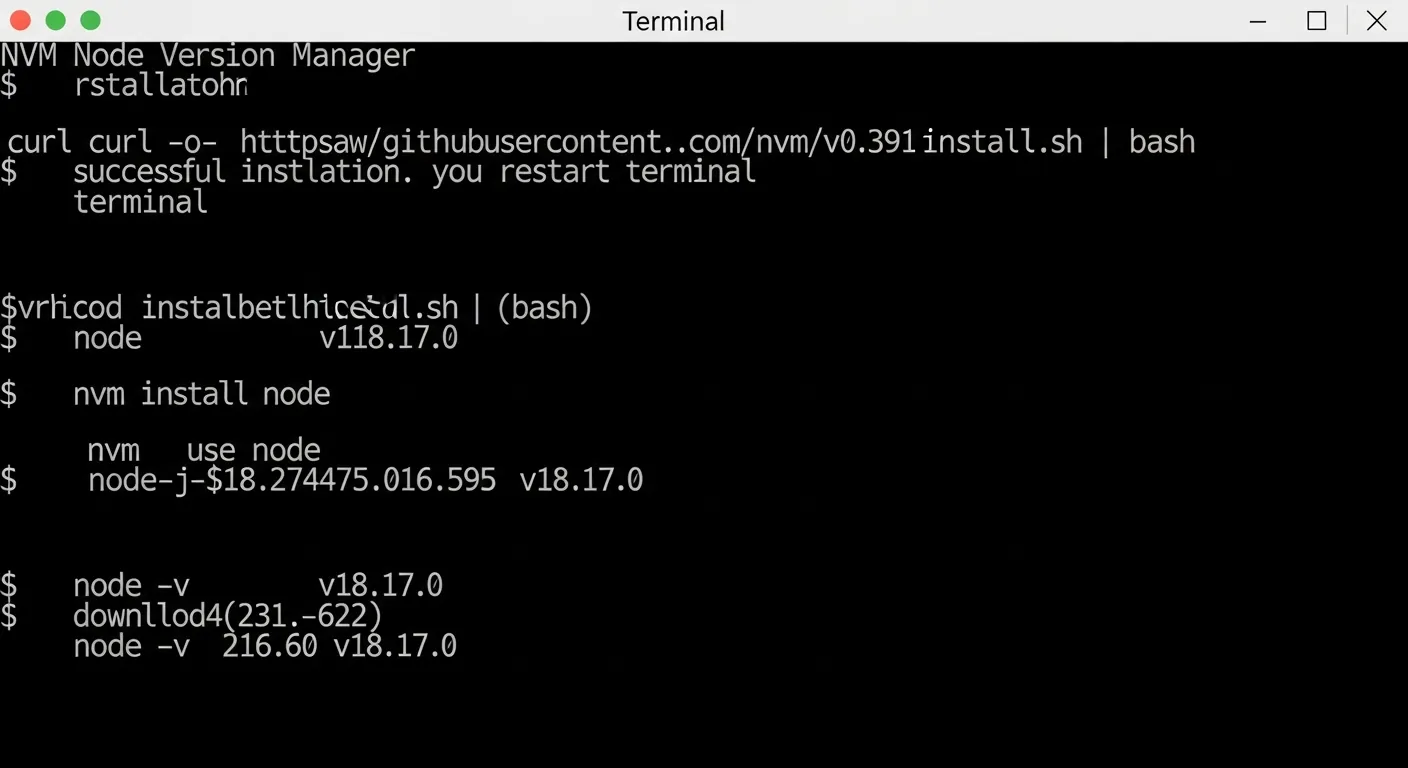 Configuração de ambiente Node.js via NVM