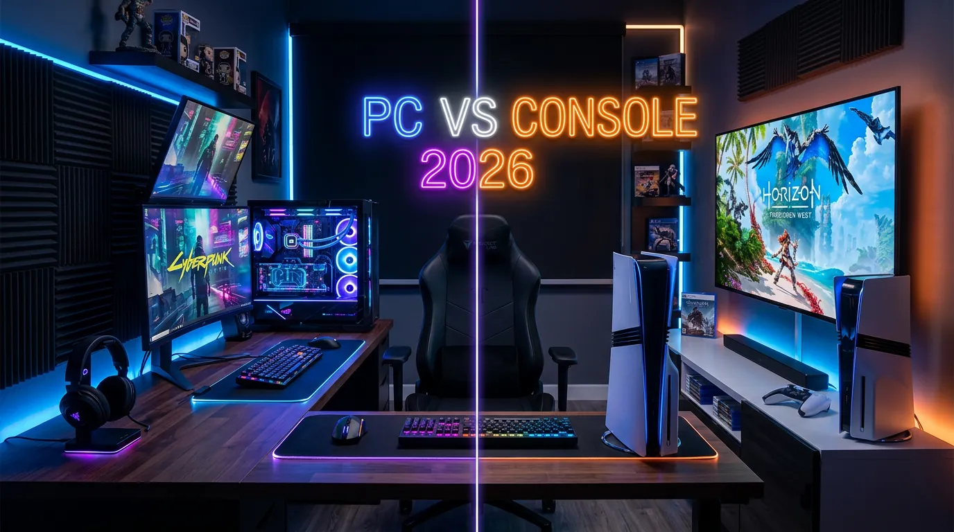 Comparativo visual entre PC Gamer e Console