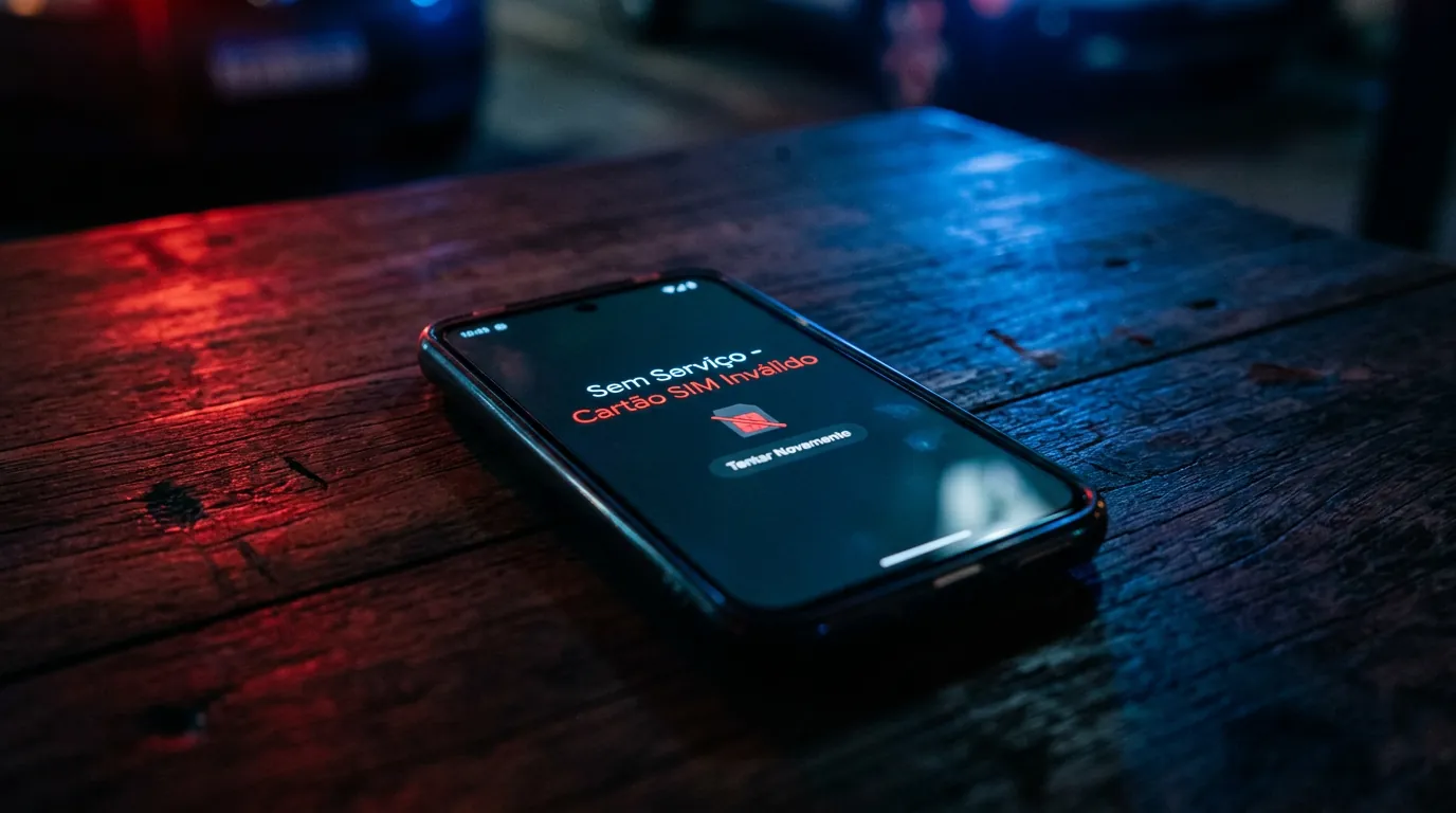 Sinais de celular clonado sem serviço por ataque de SIM Swap