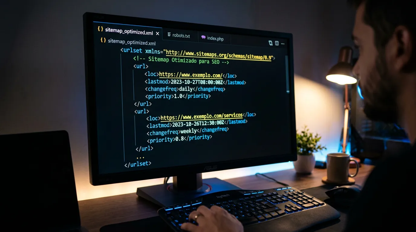 Código de um Sitemap XML