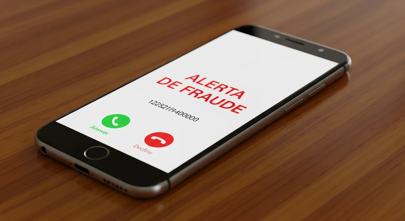 Tela de celular com chamada de vishing