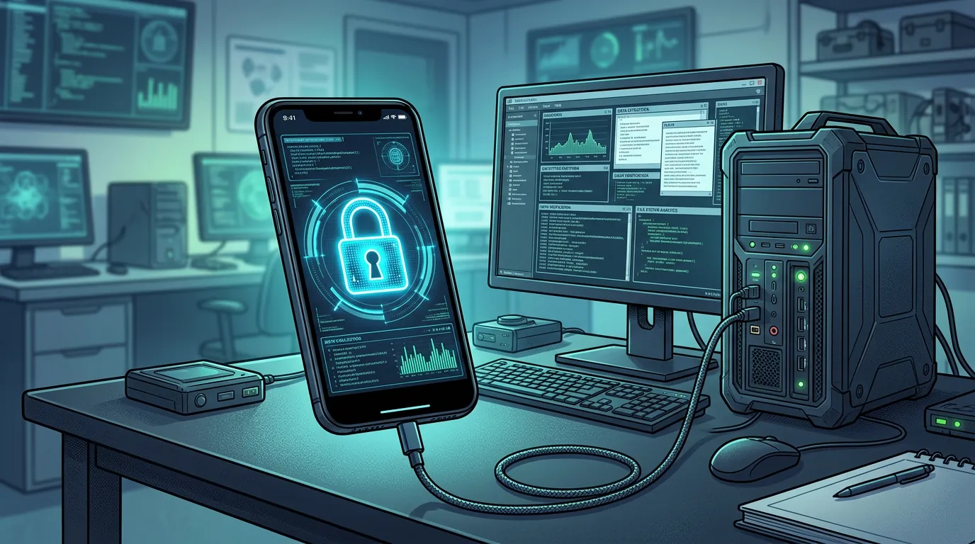 Smartphone com criptografia bloqueando extracao de dados