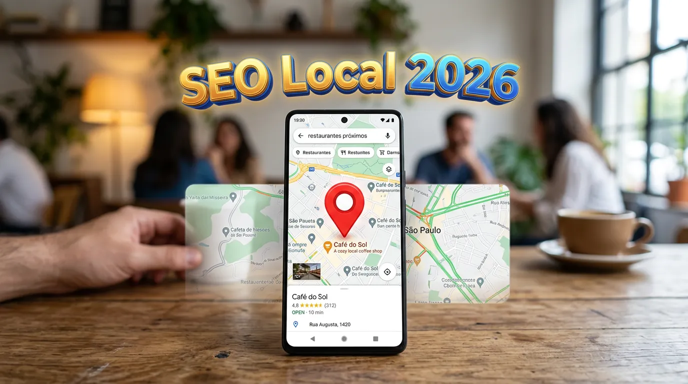 Smartphone com busca local no Google Maps