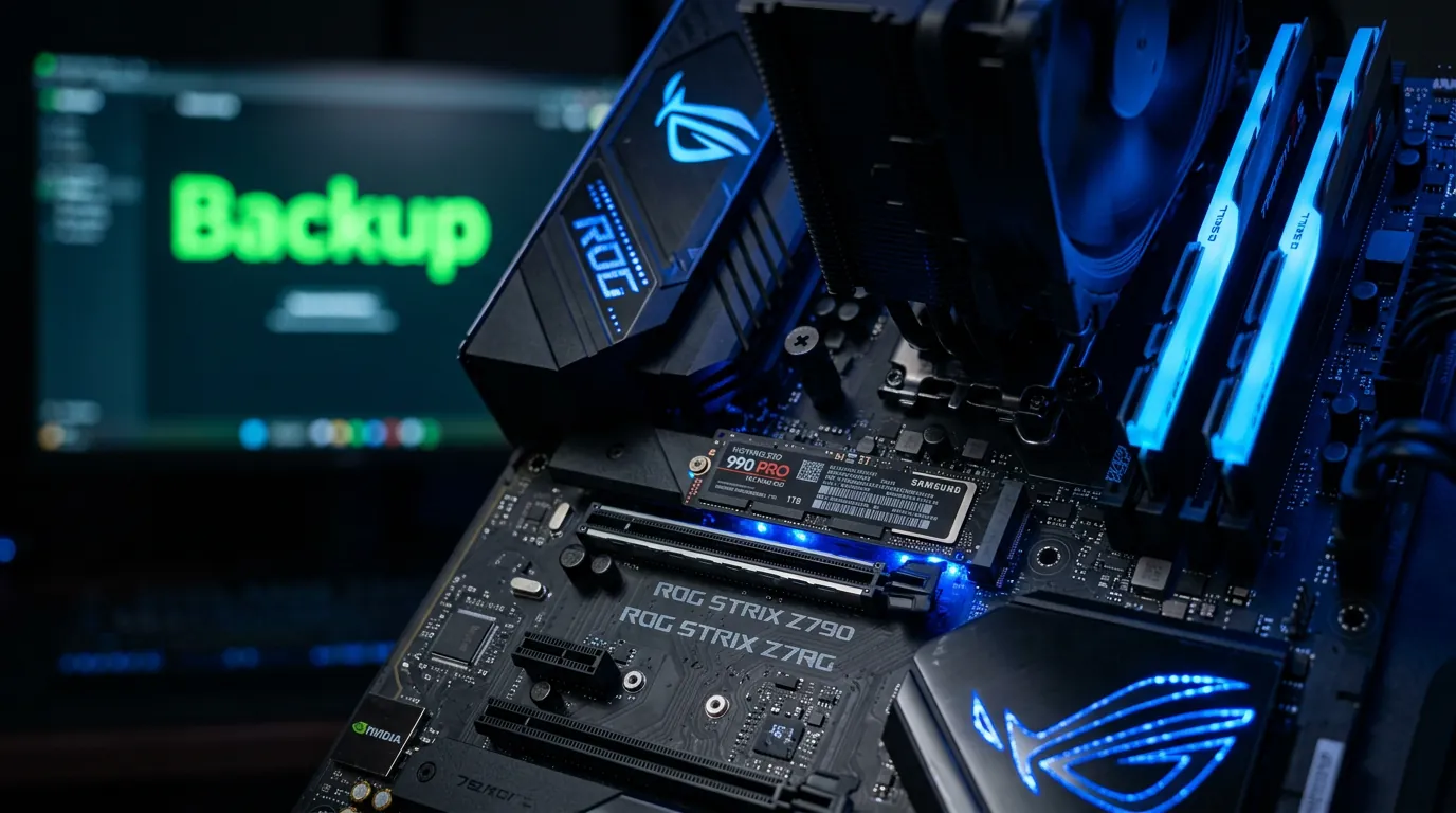 SSD NVMe instalado em placa-mãe moderna