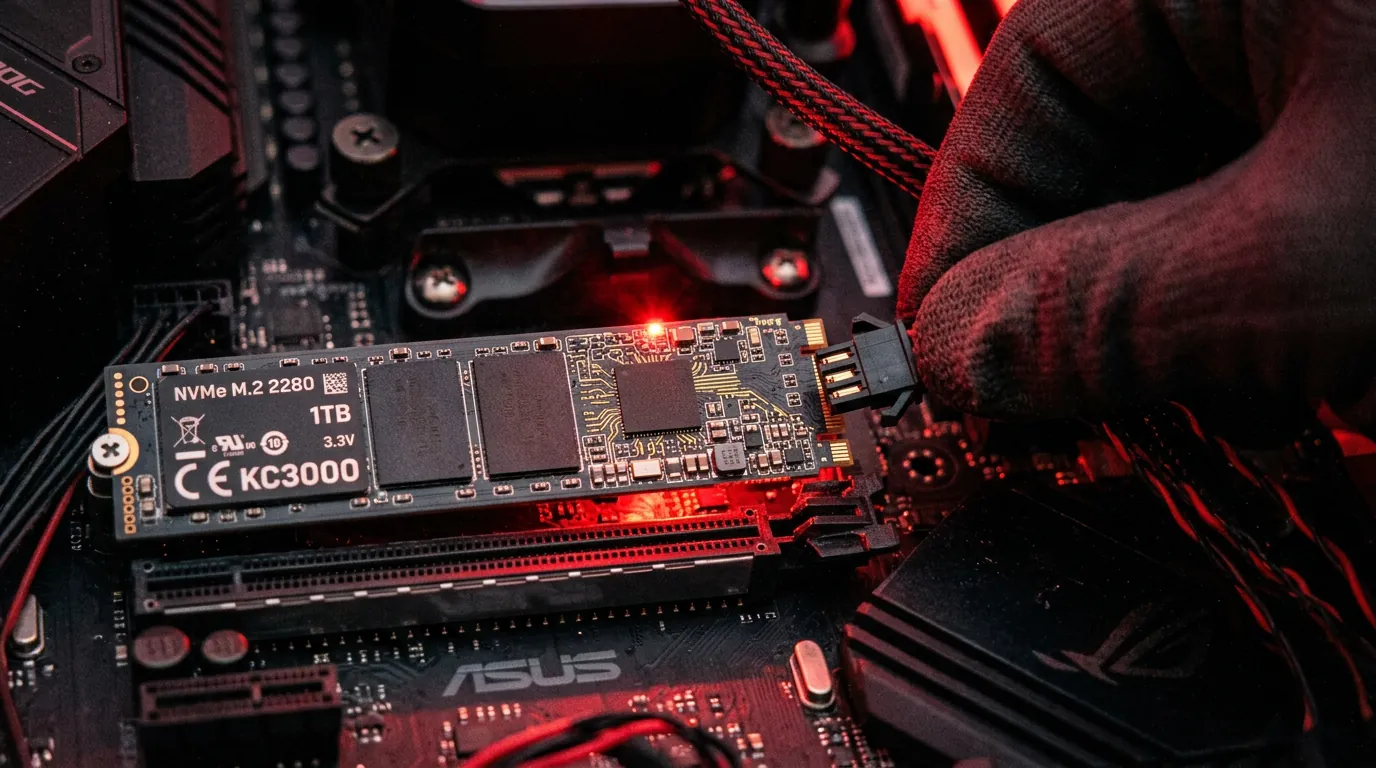 SSD NVMe sendo desconectado para evitar o TRIM