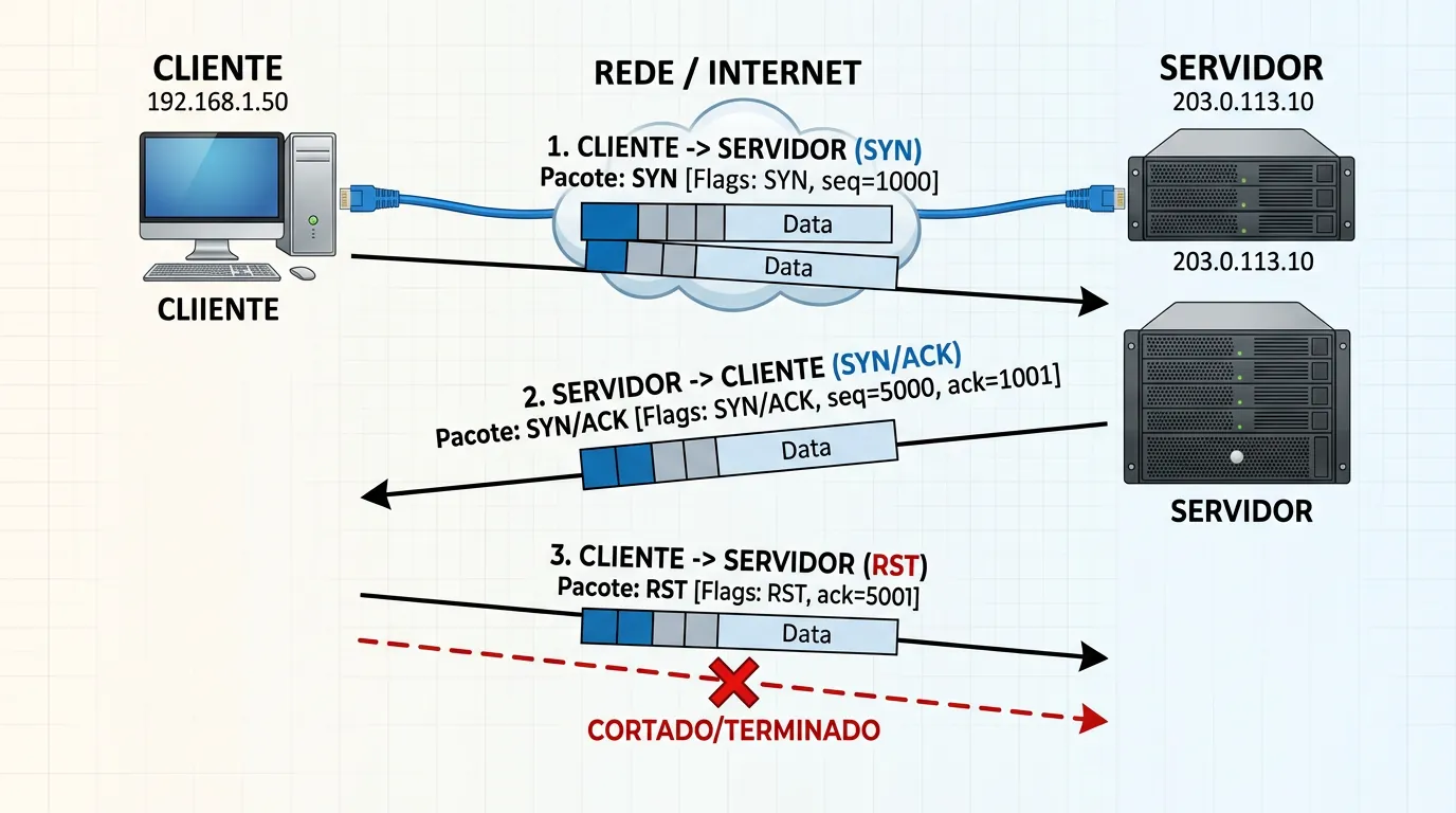 Diagrama de um TCP SYN Scan