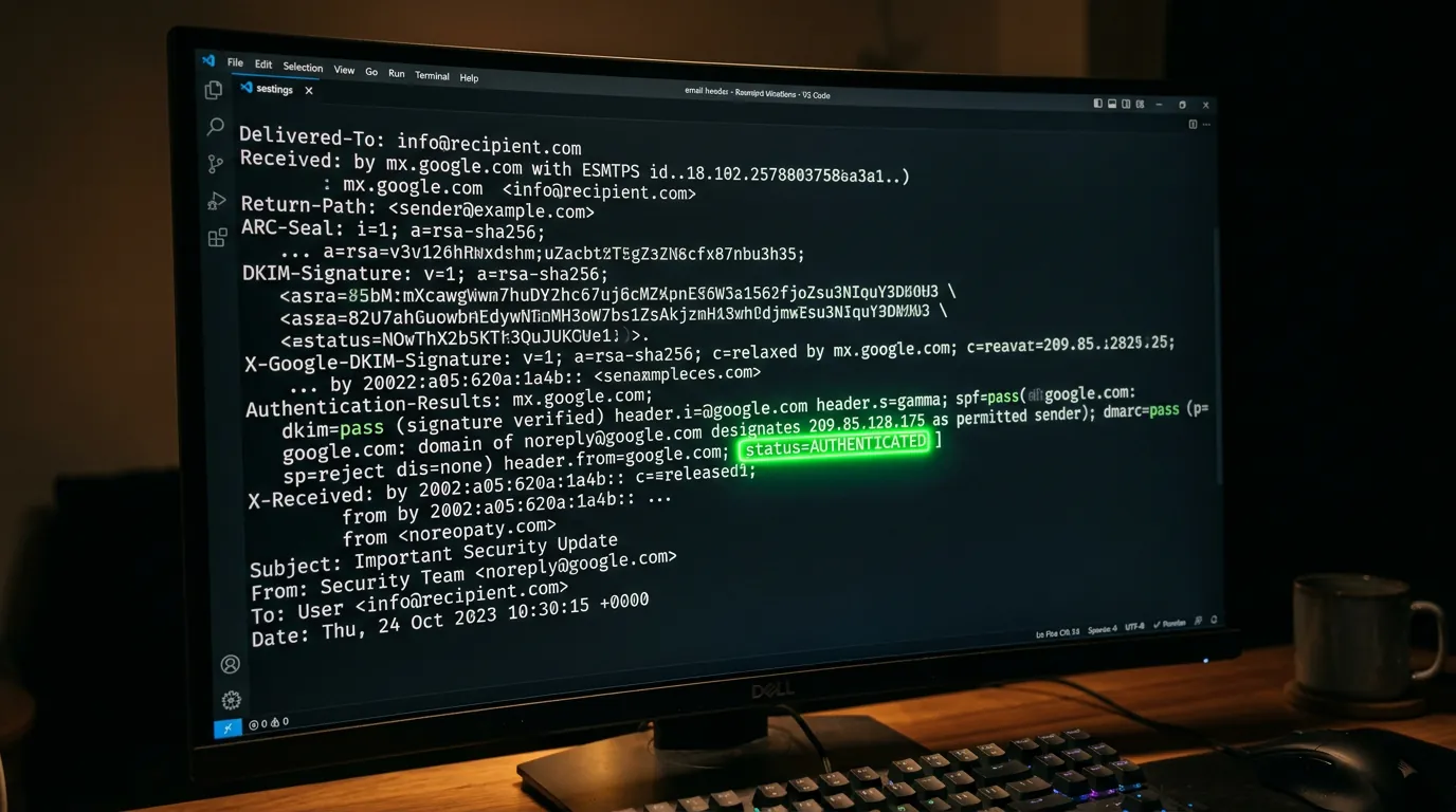 Análise de cabeçalho de e-mail forense