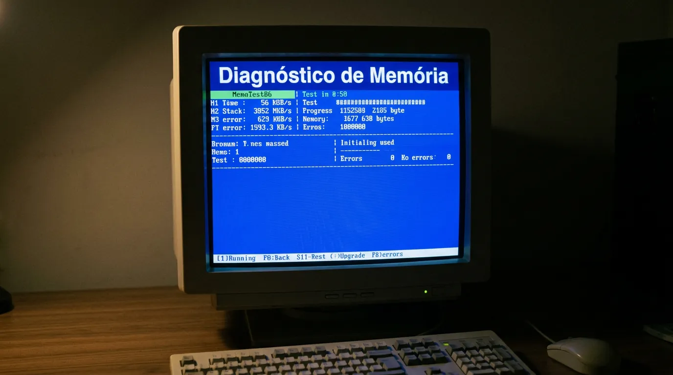 Interface de erro vermelha do MemTest86