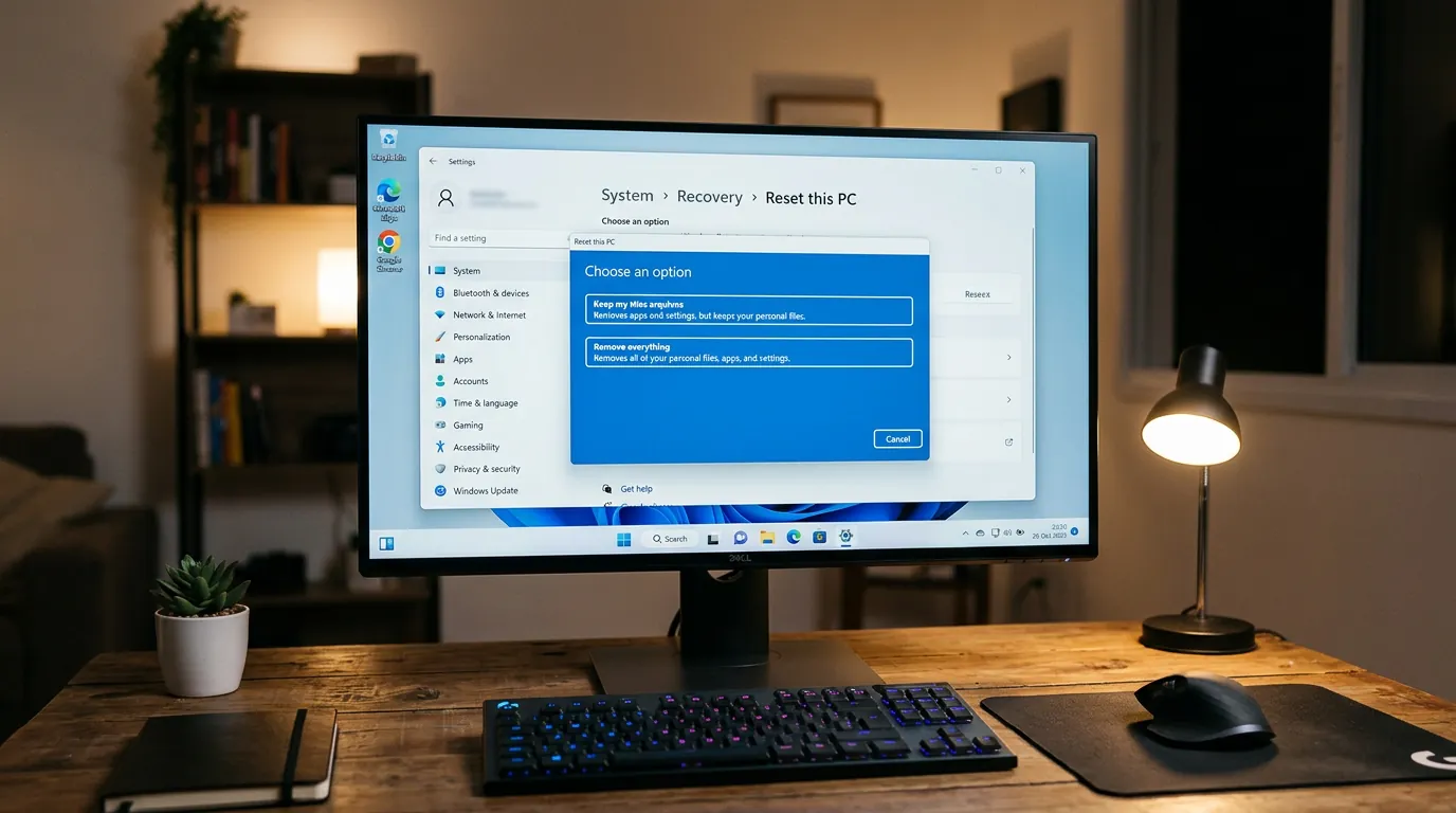 Tela de Restauração do Windows